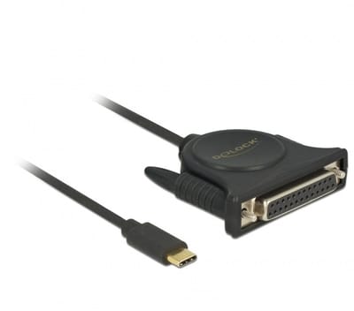 USB-C (m) naar 25-pins SUB-D met schroeven (m) IEEE1284 parallelle printerkabel / Prolific PL2305 chip - 1,8 meter