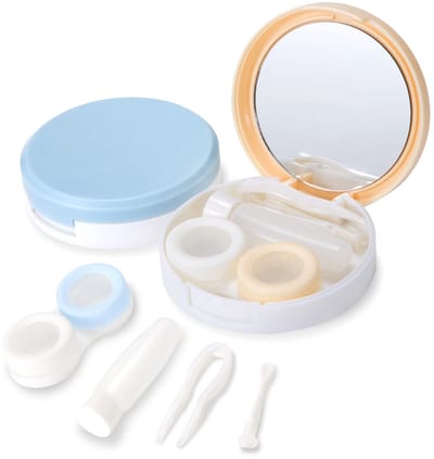 Allecto - Contactlenzenhouder - Reislenzenhouder met spiegel - Compact en lichtgewicht - Contactlenzenhouder set - Perfect voor onderweg - Inclusie...