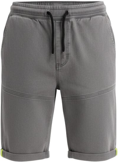 OMBRE Korte Broek - Loose Fit - Katoen - Effen Lichtgrijs S