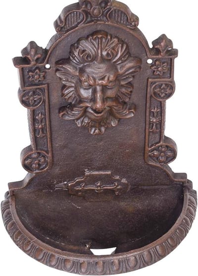 Antieke Stijl Muurfontein met Was Kom voor Planten - Mythische Wezens Design