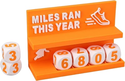 Cijferblokken Kilometer Tracker - Jaarlijkse Mileage - Fitness Doelen - Ruimtebesparend Ontwerp - 6 Cijferblokken - Oranje
