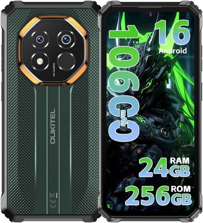 OUKITEL G7 Rugged Smartphone 2026 nieuw - 24GB RAM - 256GB ROM - 6,52 inch - 10600 mAh - Android 16 - IP68/IP69K Outdoor telefoon - Gemini Ai - 64MP Camera - NFC GPS - Groen
