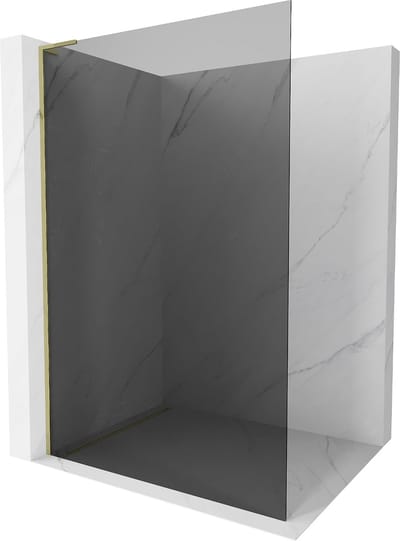 Mexen Kioto L douchewand Walk-in 70 x 200 , grafiet, goud - 800-070-103-50-40