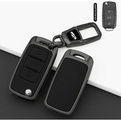Zinklegering Leer Auto Sleutelhoesje Voor Vw Volkswagen Polo Golf Passat Tiguan Beetle Caddy T5 Up Eos Skoda Octavia Seat Leon Altea gray