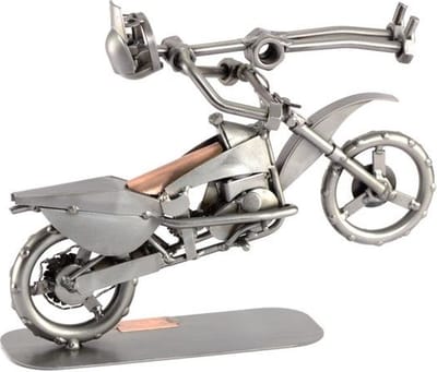 scultpuur motorcross beroepen beeldje - metaal 20x7x22 relatiegeschenken