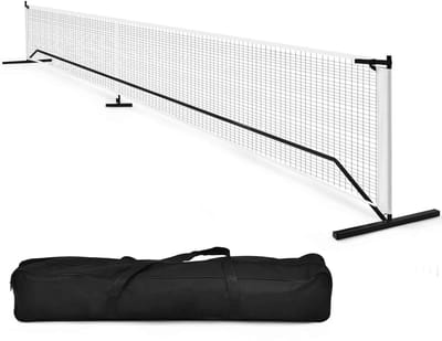 CORE Tennisnet- Met standaard - Pickleballnet met metalen frame - Met draagtas - Staand Tennisnet - 670x70.5x92.5cm - Zwart en Wit