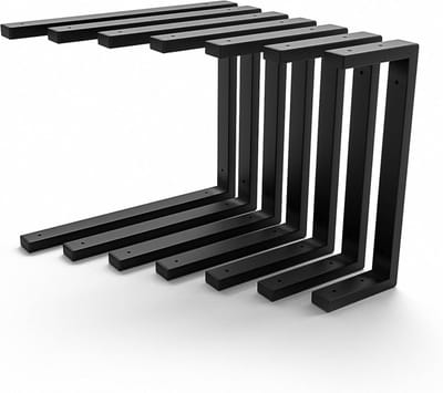 Set van 2 Zware Wastafelhouders Zwart - Wandconsole Onderbouw Wastafelblad - Diverse Maten