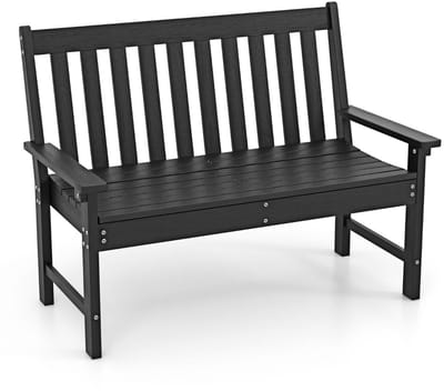 Tuinbank – Tuinbankjes weerbestendig - Tuinbanken - Loungebank - Balkon Set - Buitenbank - Zwart - 2 personen