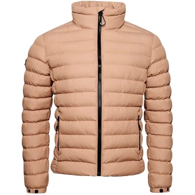 Superdry Fuji Emb Padded Jacket Heren Jas - Woodsmoke Brown - Maat S