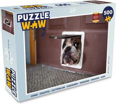 Puzzel Hond - Grappig - Kattenluik - Kinderen - Jongens - Meisjes - Kids - Legpuzzel - Puzzel 500 stukjes