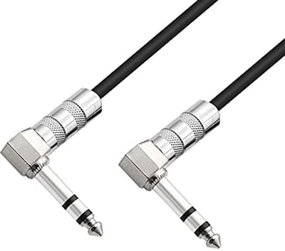 Solidchoice - 50cm 6.35mm Stereo Male naar Male 90 Graden TRS Kabel