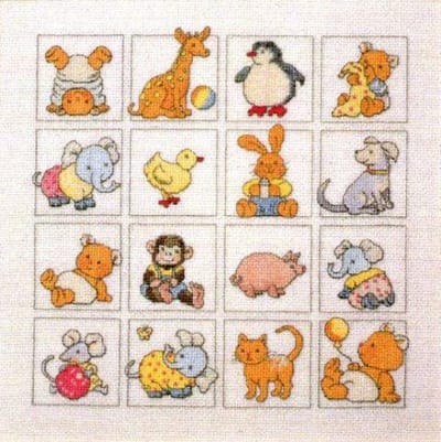 Borduurpakket Happy Friends - Permin