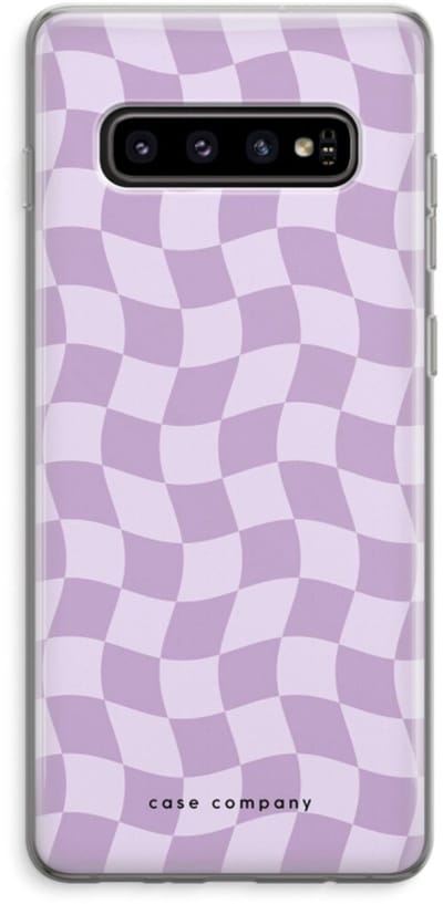 Case Company® - Hoesje geschikt voor Samsung Galaxy S10 Plus hoesje - Grid Paars - Soft Cover Telefoonhoesje - Bescherming aan alle Kanten en Schermrand