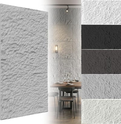 ACXIN Wandpanelen 3D - Wandpanelen Steenlook Muurpanelen Wandbekleding Decoratief PU Waterdicht Badkamer Woonkamer Keuken - 120x60cm - 3cm Dik - Cementgrijs - 2 Stuks