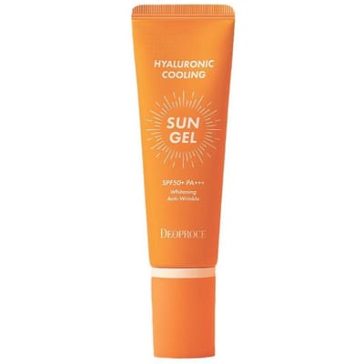Deoproce Hyaluronic Cooling Sun Gel Speciale Editie Set (50g + 20g) SPF 50+ PA+++ - Hydraterende & Verfrissende UV Bescherming Zonnebrandcrème orange