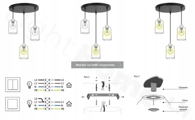 Light-Home Timber – Hanglamp – Houten Kap – Moderne Loftstijl – 3-lichts