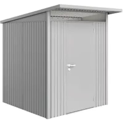 Biohort Metalen Tuinhuis Avantgarde - Zilver Metallic - 180x220cm - Enkele Deur - Met Lessenaarsdak