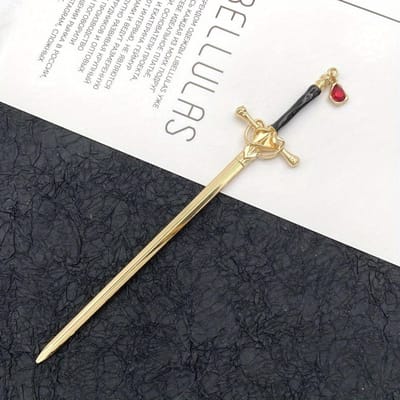 Pendentif Rubis Bâtonnet à Cheveux Vintage Bandeau, Coiffure Style Vintage, Hanfu Associé à d'Exquis Accessoires Épingle à Cheveux.