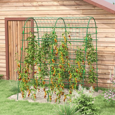 MODFU - Verstelbaar Klimrek Met Net - Kunststof Gecoat Staal - Groen - 144 X 167 X 206 Cm