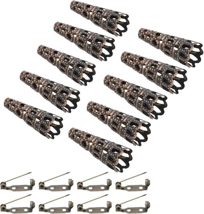 Corsage Houders - Bloem Pin Vaas - Bruiloft Versiering - Hol Ontwerp - 10 Stuks - Koper
