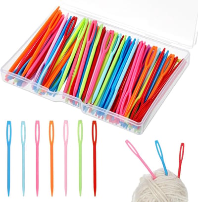 Pack van 100 Plastic Naalden 7 cm voor Borduren, Weven en Naaien - Grote Oog Naalden voor Creatieve Projecten