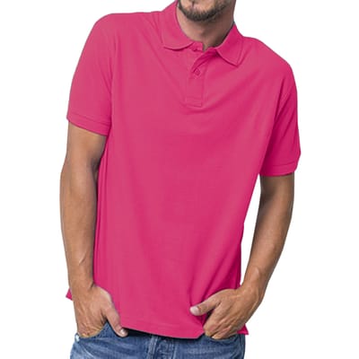 Russell Heren 100% Katoenen Korte Mouw Poloshirt (Fuchsia)