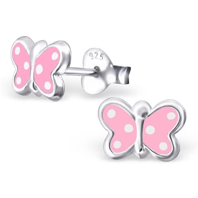 Princess Oorbellen Vlinder - 925 Zilver E-coating - Dier - 5x8mm