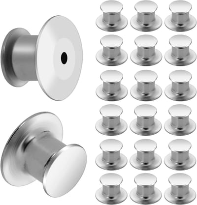 Verstelbare metalen pinhouders voor het vervangen van pinbacks voor DIY sieraden, broches, badges en naamlabels - 20 stuks, zilverkleurig