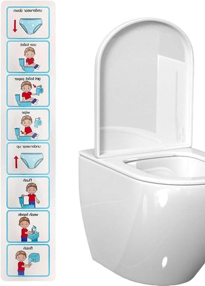 Potty Training Hulp - Routine Kaart - Kinderen Leren Zindelijkheid - Visuele Stappenplan - 10x51 cm - Blauw