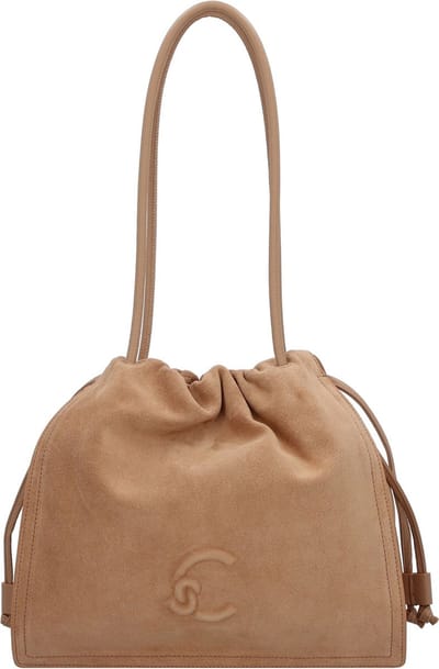 COCCINELLE Leren Schoudertas Dulse Suede Handbag Skin / Skin Lichtbruin