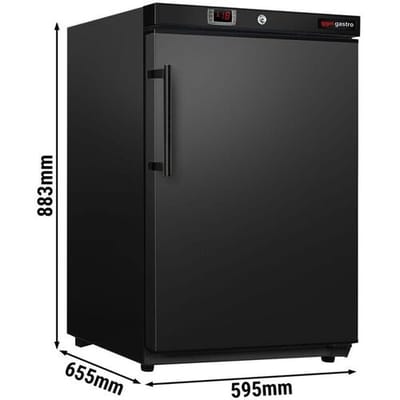 GGM Gastro Mini Lagertiefkühlschrank ECO - 200 Liter - mit 1 Tür - Innenseite der Tür aus Kunststoff - Schwarz