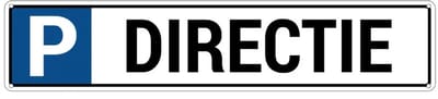 Parkeerbord directie - met 4 boorgaten | gecoat dibond materiaal | 52 x 11 cm