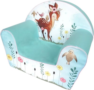 Kinderzetel Ontspannen Stabiele Fawn Kinderstoel - Turquoise Katoen Kinderzetel
