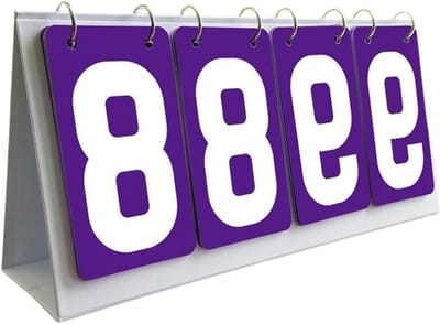 Scorekaart Flipper - Sportbord Teller - Wedstrijden Bijhouden - Duidelijk Afleesbaar - 355 x 16 cm - Paars
