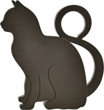 Esschert Design Deurstopper - kat - kunststof - zwart - 11 x 9 x 3 cm - deurwig