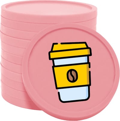 CombiCraft Koffie-To-Go consumptiemunten baby roze - Ø29mm enkelzijdig bedrukt - 100 stuks