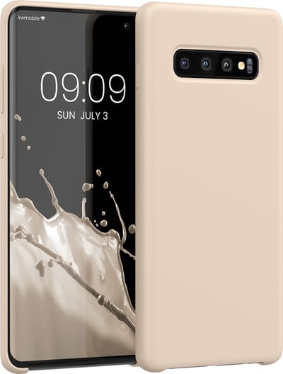 kwmobile telefoonhoesje geschikt voor Samsung Galaxy S10 Plus / S10+ - Hoesje met siliconen coating - Smartphone case in zoet glazuur