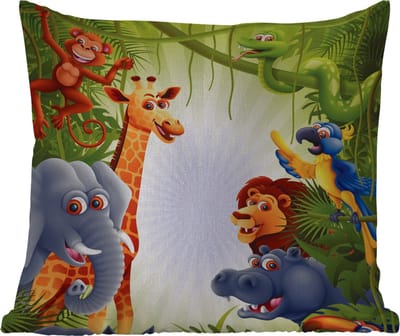 Tuinkussen - Jungle - Jongens - Meiden - Baby - Olifant - Leeuw - Giraf - 40x40 cm - Weerbestendig