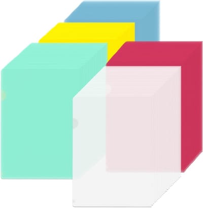 Set van 100 PP plastic documenthoezen 22 x 31 cm voor A4 papier, ideaal voor archiveren en organiseren van documenten en mappen