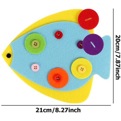 Paquet de Matériel en Tissu Non Tissé DIY Bouton à Attacher Puzzle Feutre Petit Poisson Grenouille Canard Enfants Éducation Précoce Jouets Puzzle TMZ