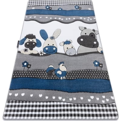 Kleden Rugsx Tapijt PETIT FARM Boerderij Dieren blauw 120x170 cm