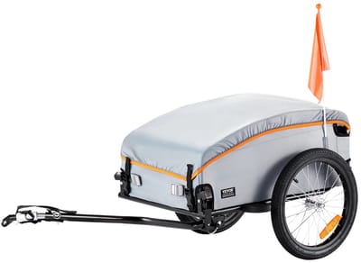 NordHaus Fietskar Bagagekar - Fiets Aanhanger - Opvouwbare Fietswagen - Hoge Draagkracht 45 kg - Afmetingen 68 x 42 x 31 cm - Grijs