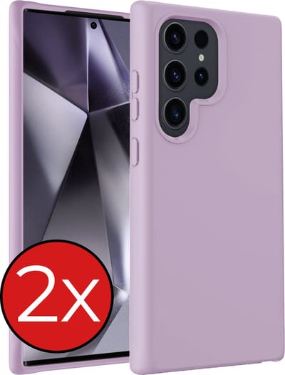 Hoesje - 2 Stuks - Geschikt voor Samsung Galaxy S24 Ultra - Sterk & Shockproof - Telefoonhoes - Back Cover - Case Siliconen - Telefoon Hoes - Lila