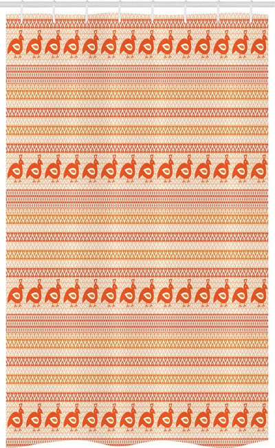 ABAKUHAUS douchegordijn Kente – badkamer 120x180 cm – oranje/wit/beige