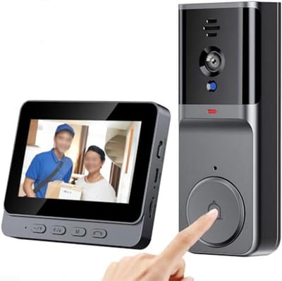 Draadloze Deurbel Camera - Video Deurbel - Veilig Thuis - Geen Wifi Nodig - 20 x 16 x 6 cm