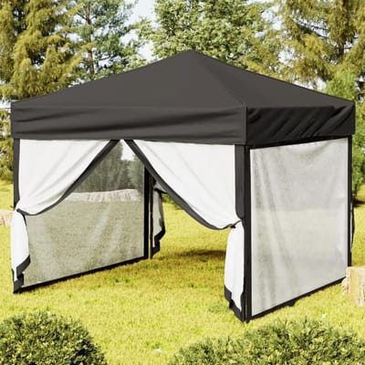 Opvouwbare Partytent - Feest Tarp - Buitenfeesten Organiseren - Met Zijwanden - 3 x 3 Meter - Antraciet