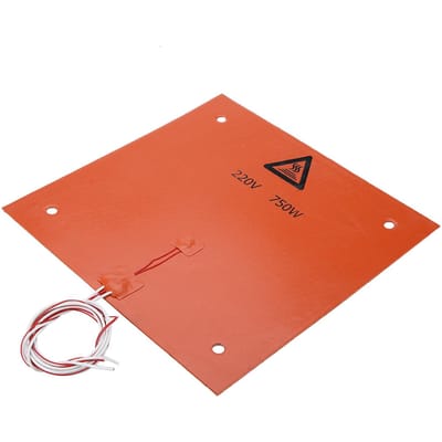 3D Printer Accessoires Siliconen Hot Verwarmd Bed Verwarmingskussen 220v 750w 310*310mm Pons red
