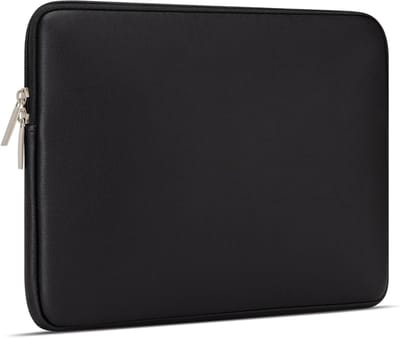Dunne en waterdichte laptop sleeve voor 14 inch notebooks, beschermende leren hoes voor MacBook en Chromebook, zwart