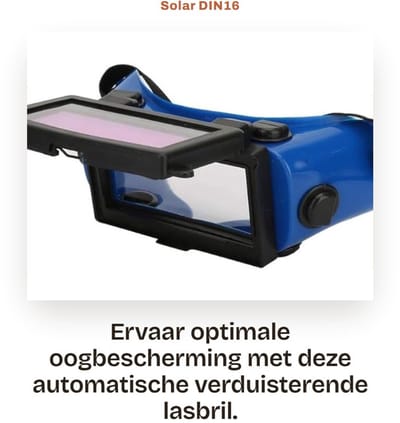 Dailygoods- Lasbril Automatische Verduistering - Oogmasker - Oogbeschermingsbril - Verstelbaar - Blauwe Lasbril - Beschermt tegen Vonken - Lasmasker