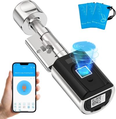 Elektronisch Deurslot - Slim Slot - Veilige Toegang - Vingerafdruk & RFID - 15cm Cilinder - Zilver
